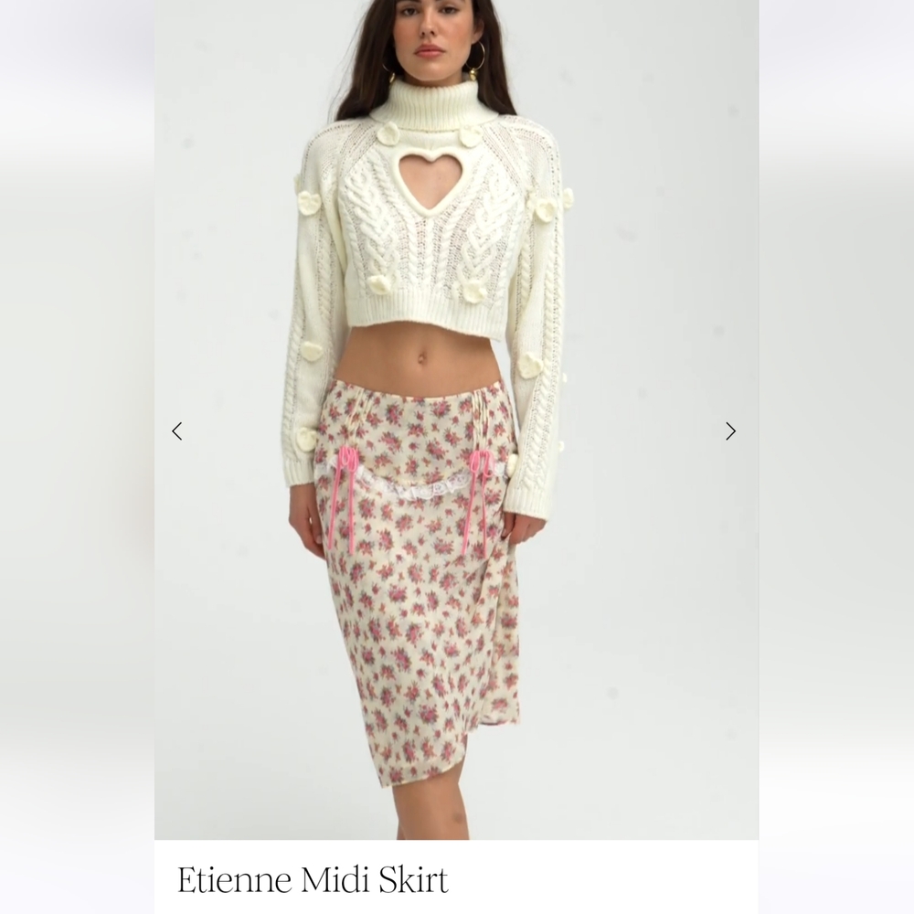 🍋For Love and Lemons Etienne Midi Skirt